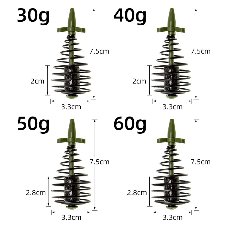 Bite Alarm - 2pcs Inline Spring Carp Feeder 30g